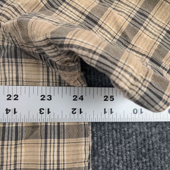 At Last & Co. Chest Pocket Button Up Shirt Womens Plus Size 18/20 Brown Plaid - Picture 11 of 11